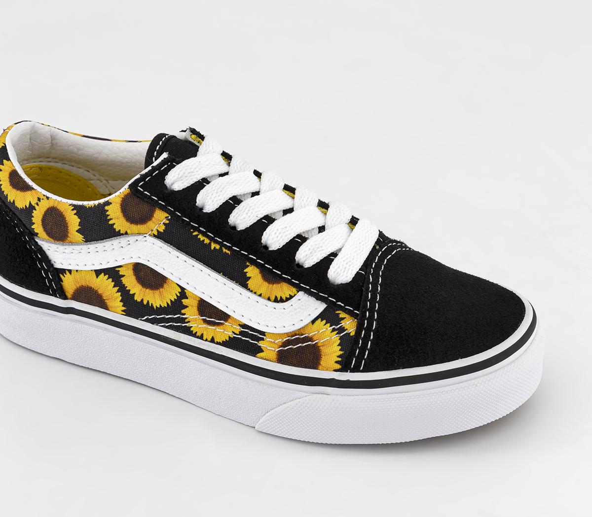 Vans Old Skool Lace Kids Trainers Sunflower Black Yellow - Unisex