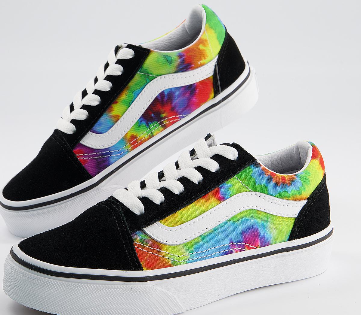 Vans Old Skool Lace Kids Trainers Vans Old Skool Lace Kids Trainers Tie Dye Multi True White