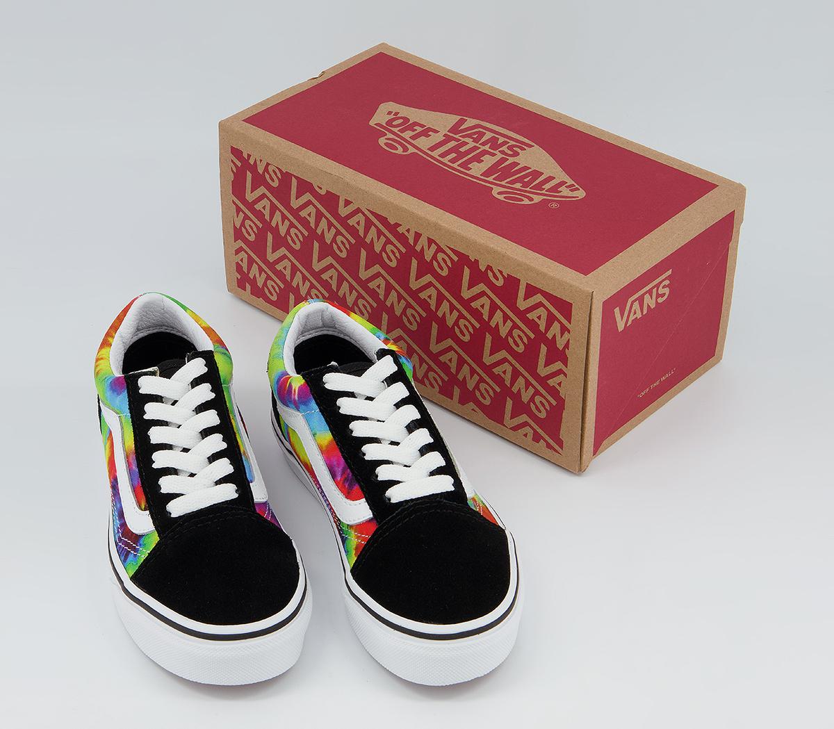 Vans Old Skool Lace Kids Trainers Vans Old Skool Lace Kids Trainers Tie Dye Multi True White