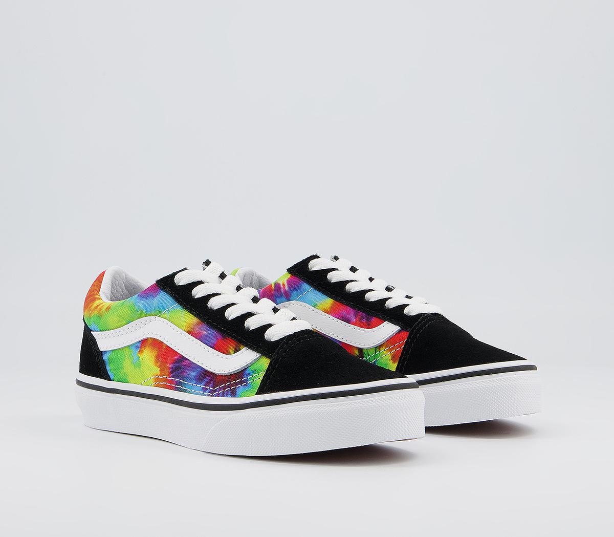 Vans Old Skool Lace Kids Trainers Vans Old Skool Lace Kids Trainers Tie Dye Multi True White