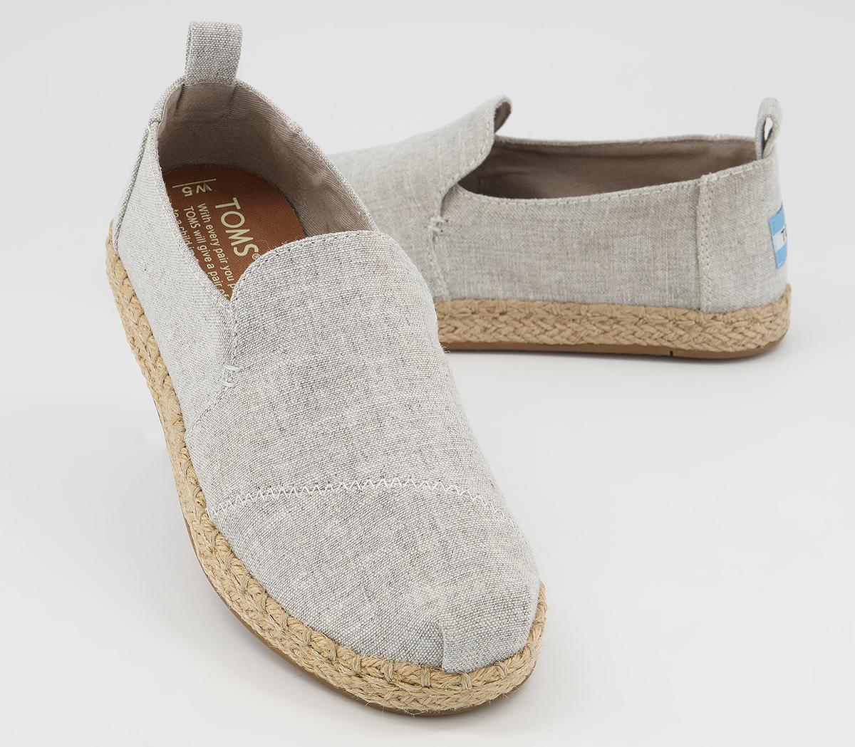 TOMS Deconstructed Alpargata Espadrilles TOMS Deconstructed Alpargata Espadrilles Drizzle Grey Slub Chambray