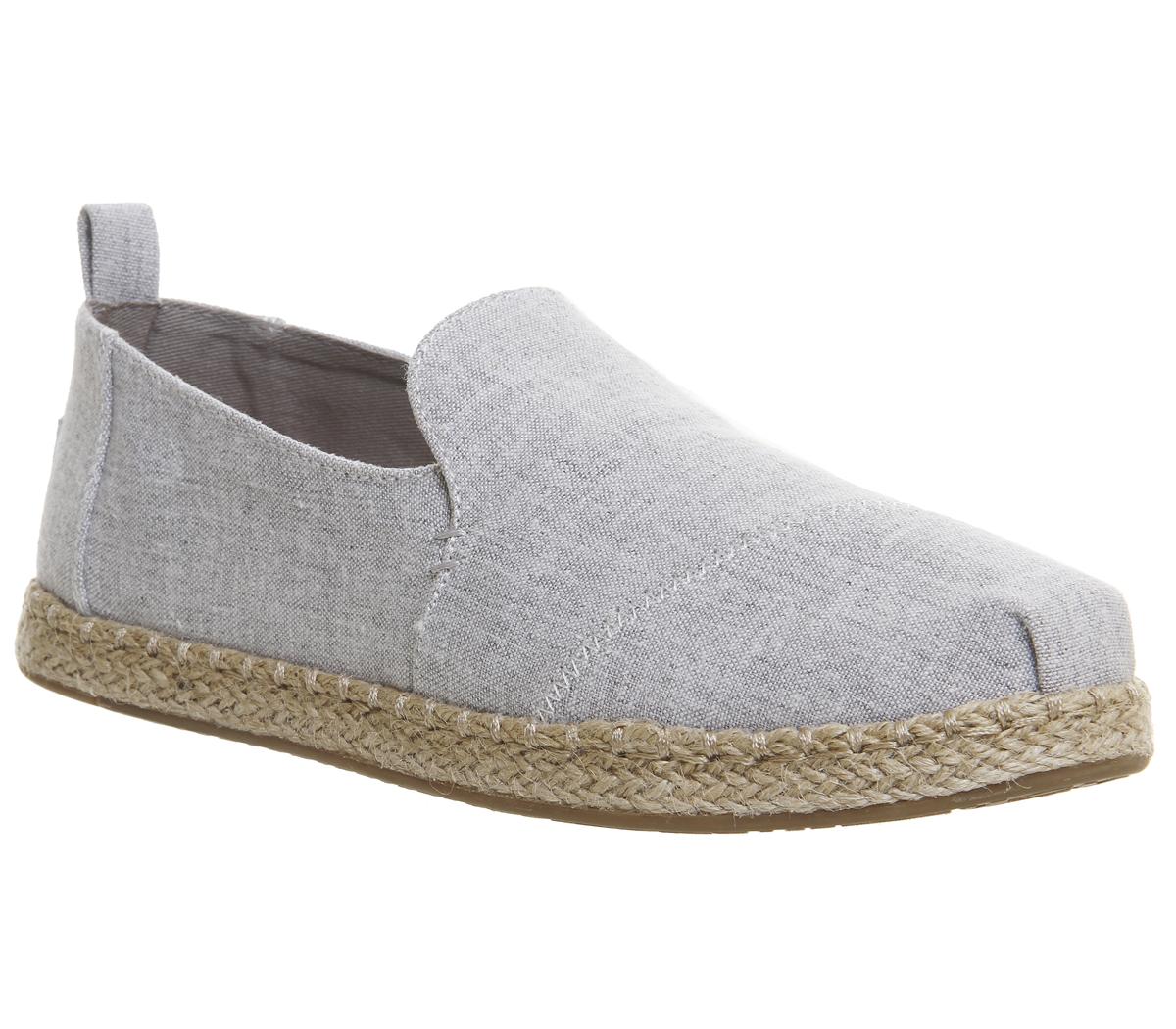 TOMS Deconstructed Alpargata Espadrilles TOMS Deconstructed Alpargata Espadrilles Drizzle Grey Slub Chambray