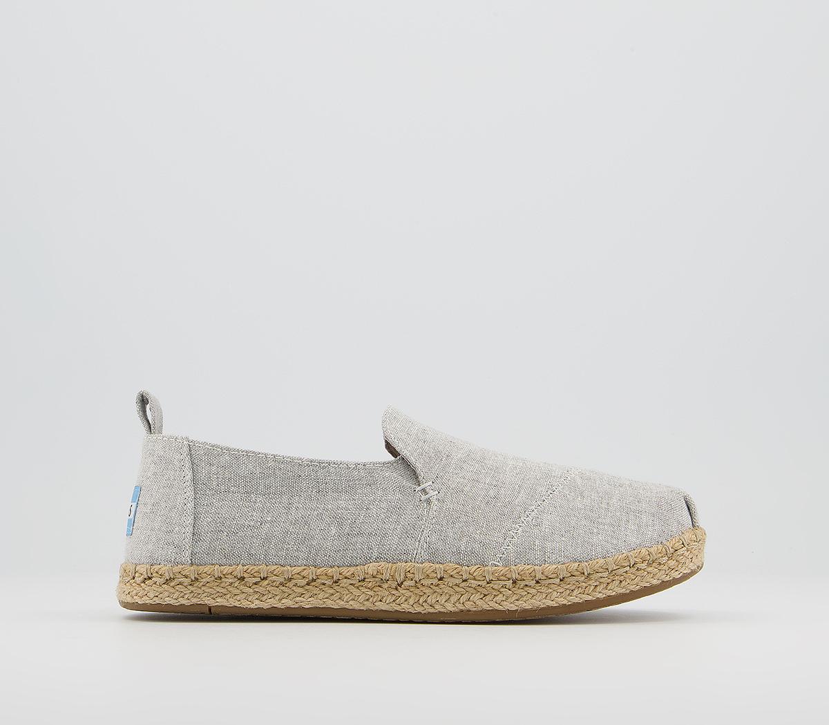 TOMS Deconstructed Alpargata Espadrilles TOMS Deconstructed Alpargata Espadrilles Drizzle Grey Slub Chambray