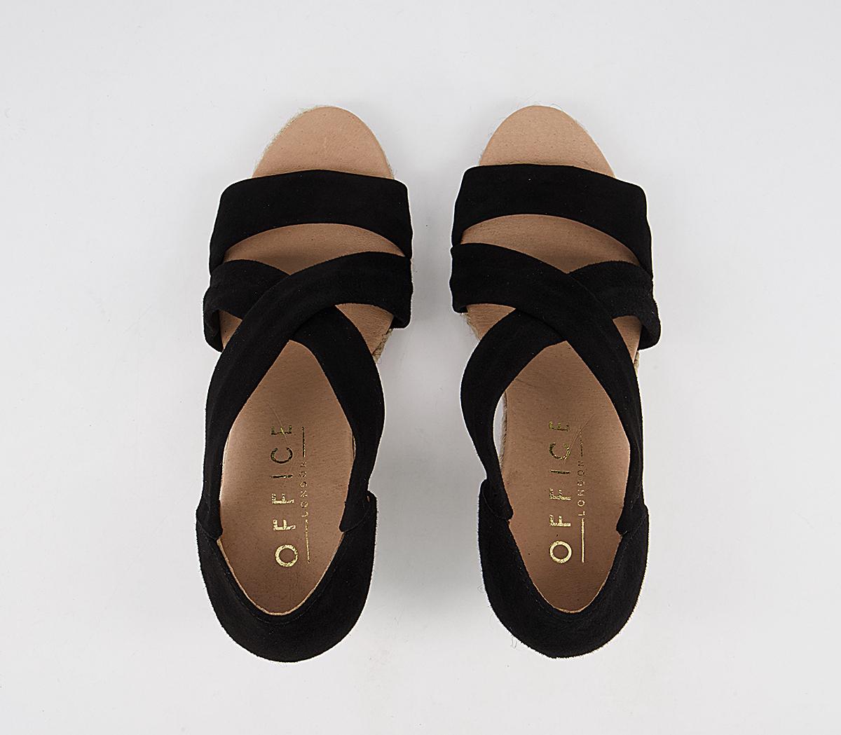 Office Holiday Wedge Espadrilles Office Holiday Wedge Espadrilles Black Suede