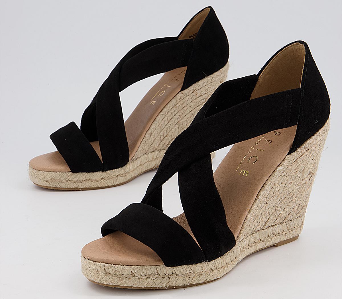 Office Holiday Wedge Espadrilles Office Holiday Wedge Espadrilles Black Suede