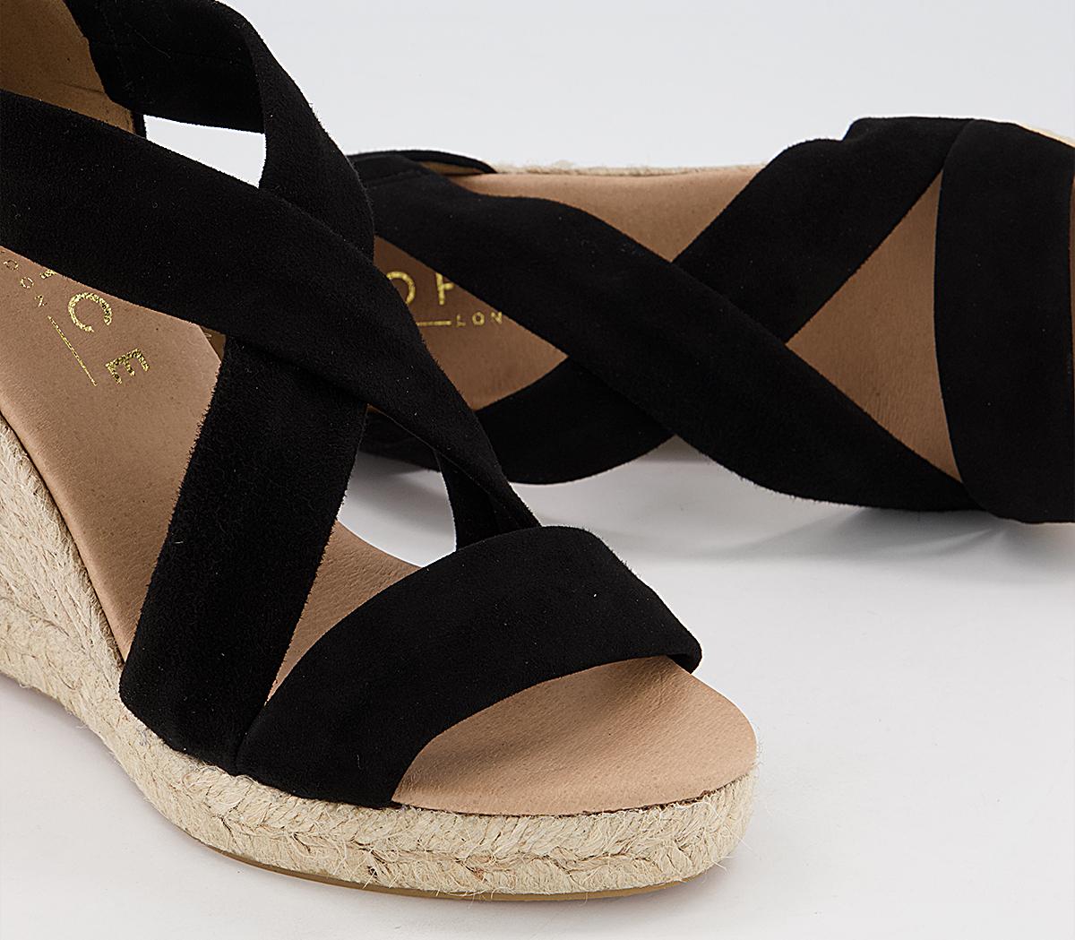 Office Holiday Wedge Espadrilles Office Holiday Wedge Espadrilles Black Suede