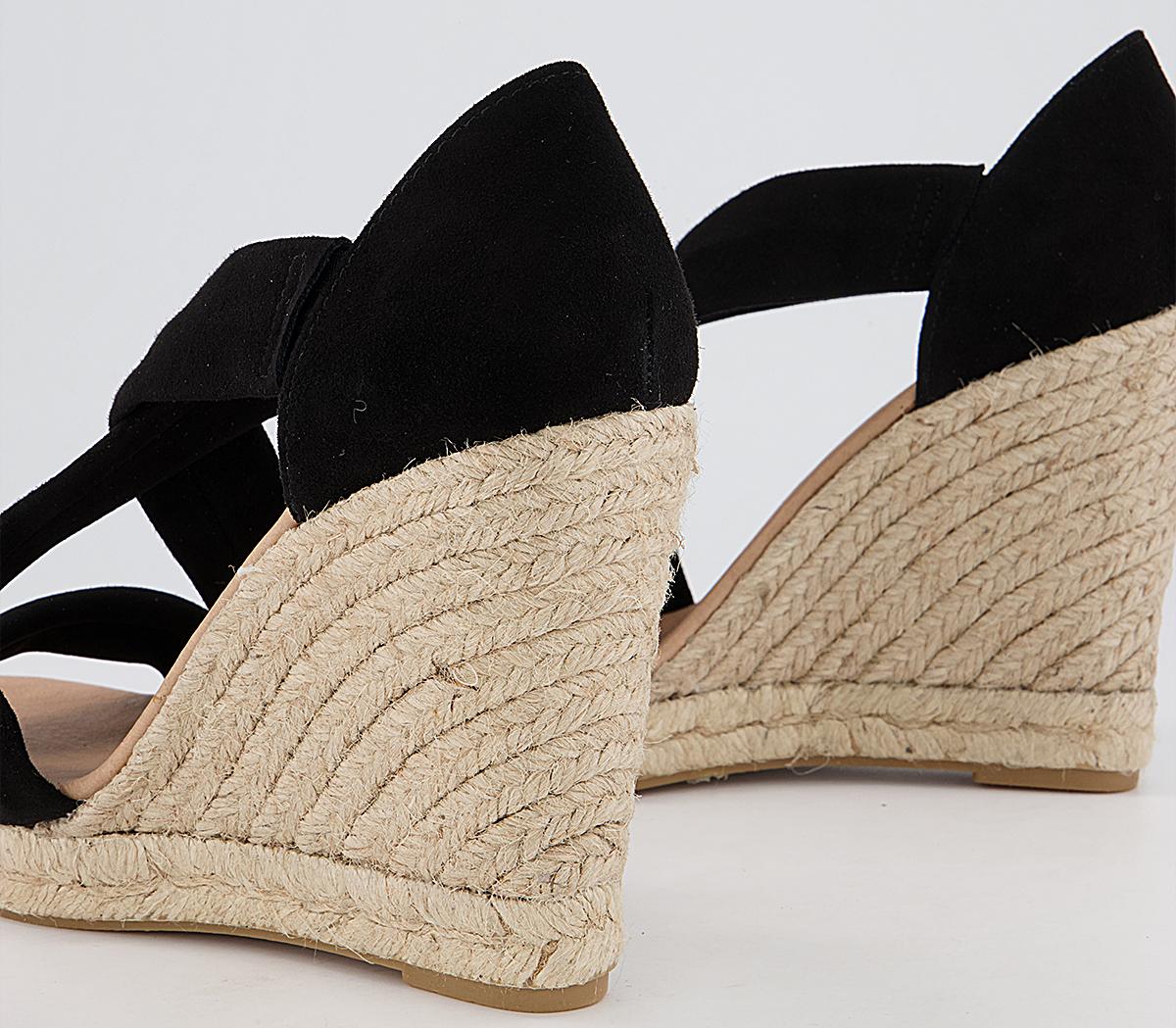 Office Holiday Wedge Espadrilles Office Holiday Wedge Espadrilles Black Suede