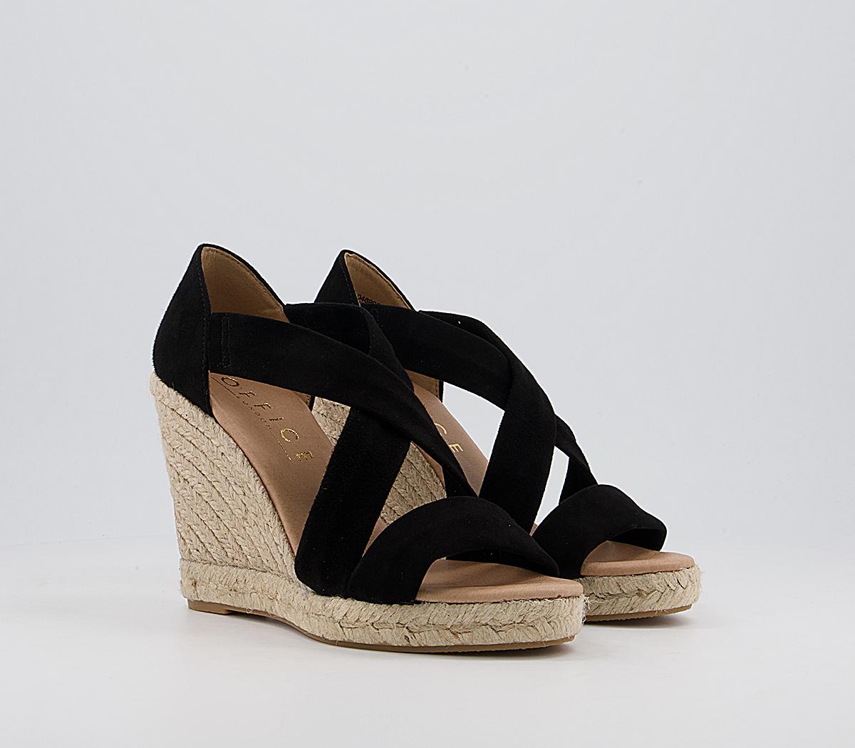 Office Holiday Wedge Espadrilles Office Holiday Wedge Espadrilles Black Suede