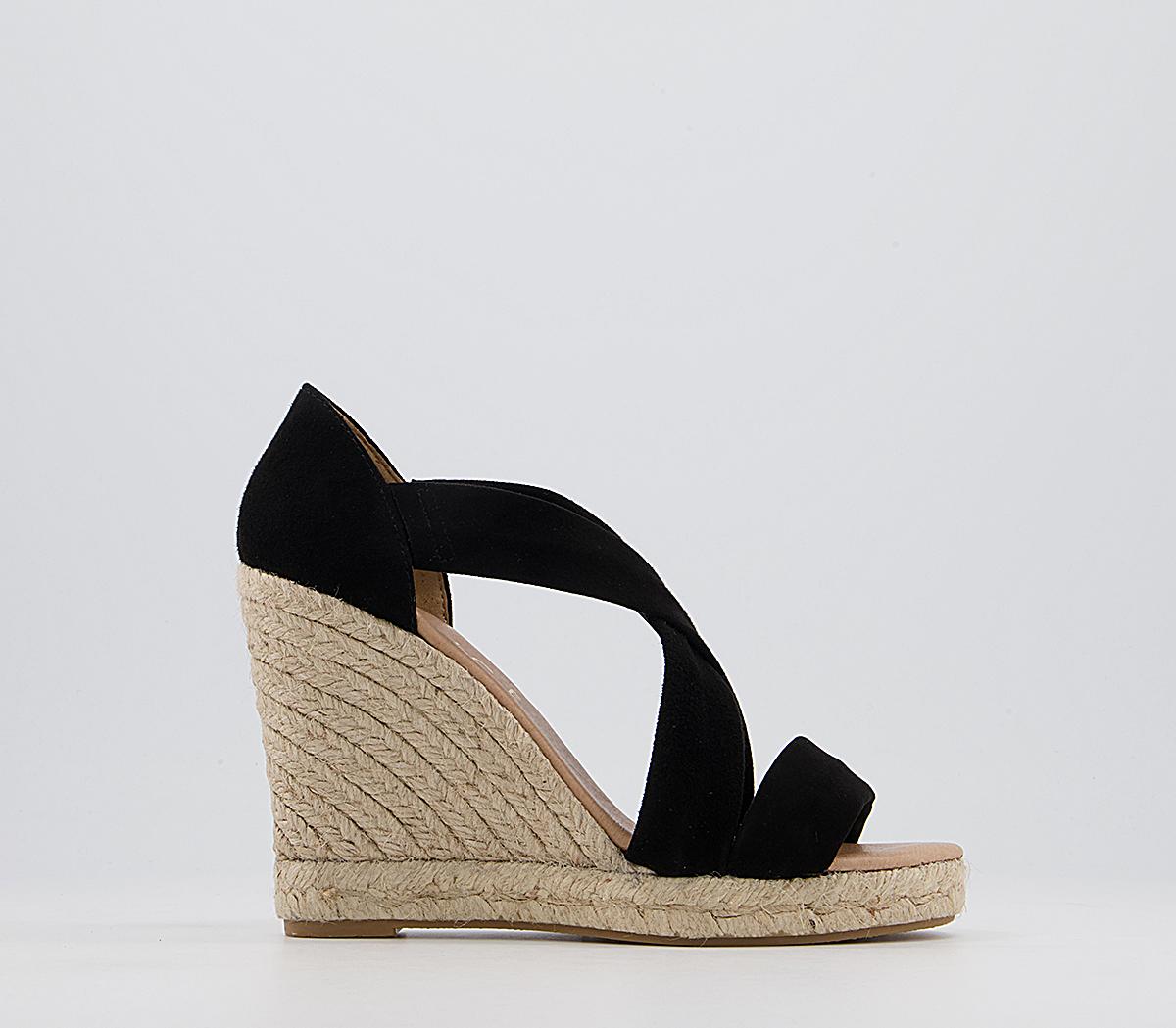 Office Holiday Wedge Espadrilles Office Holiday Wedge Espadrilles Black Suede