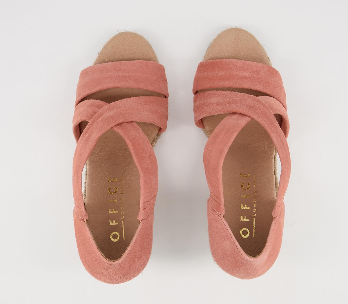 Office Holiday Cross Front Espadrille Wedges Office Holiday Cross Front Espadrille Wedges Peach Suede