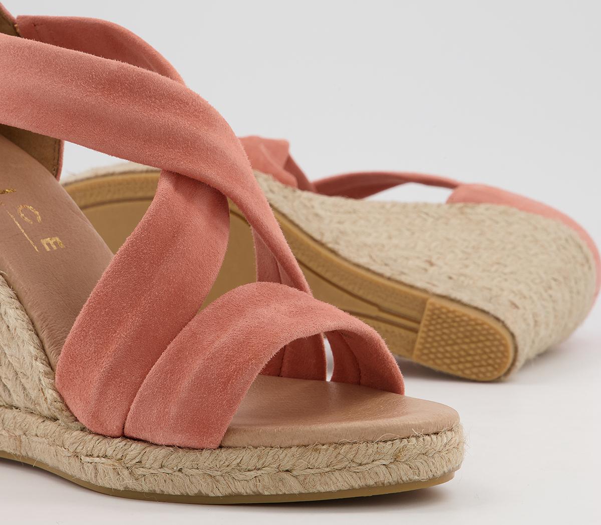 Office Holiday Cross Front Espadrille Wedges Office Holiday Cross Front Espadrille Wedges Peach Suede