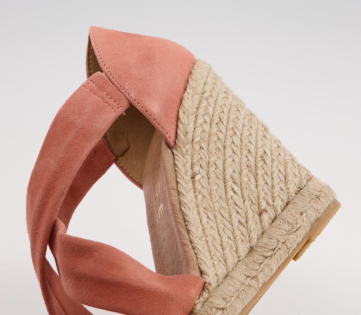 Office Holiday Cross Front Espadrille Wedges Office Holiday Cross Front Espadrille Wedges Peach Suede
