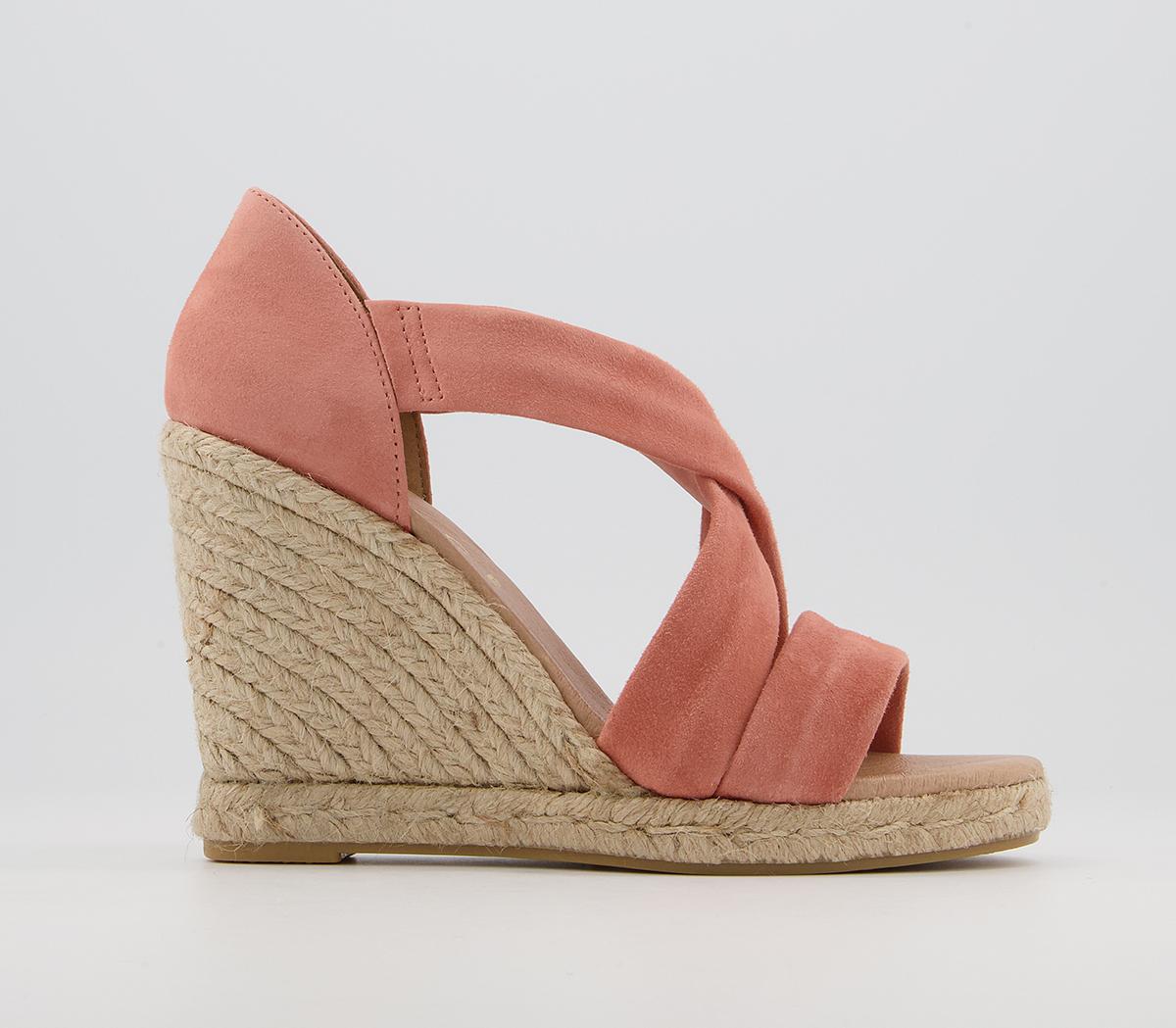 OfficeHoliday Cross Front Espadrille WedgesPeach Suede