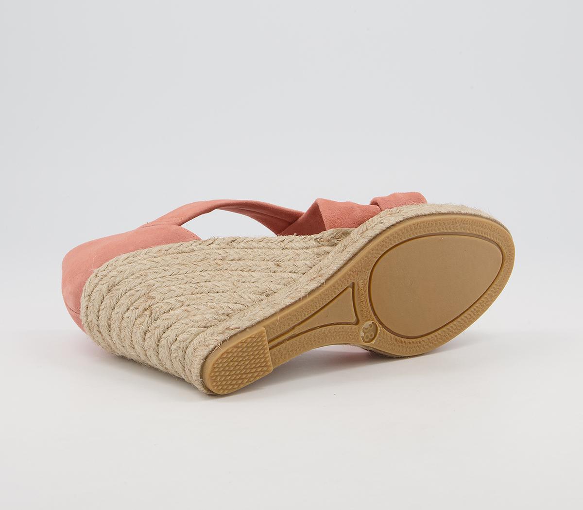 Office Holiday Cross Front Espadrille Wedges Office Holiday Cross Front Espadrille Wedges Peach Suede