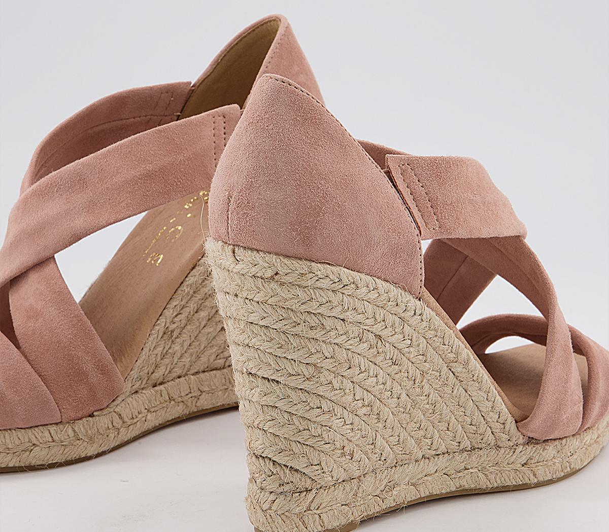 OFFICEHoliday Wedge EspadrillesBeige Kid Suede