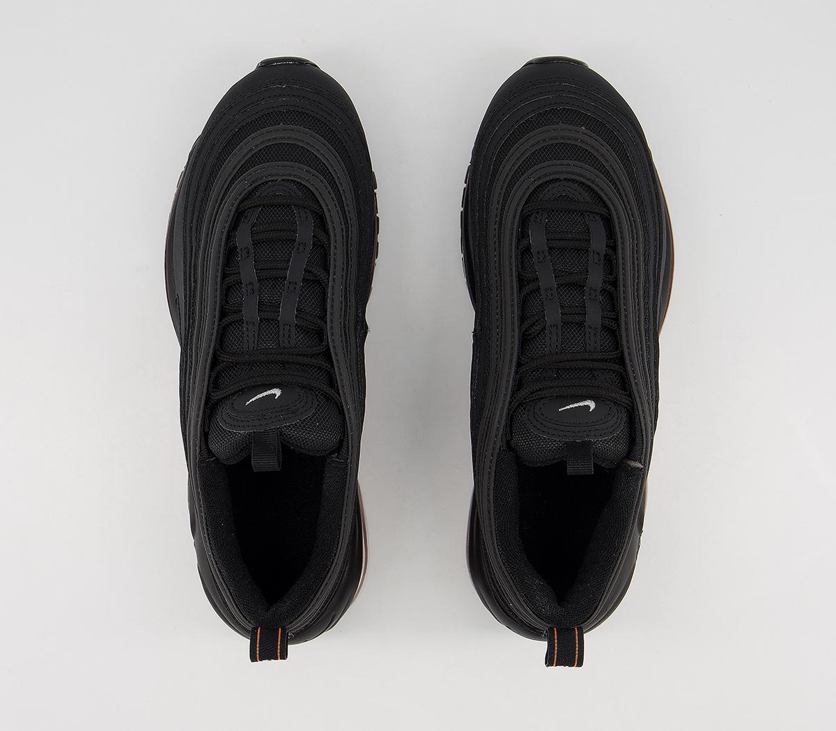 NikeAir Max 97 Gs TrainersBlack Metallic Silver Total Orange
