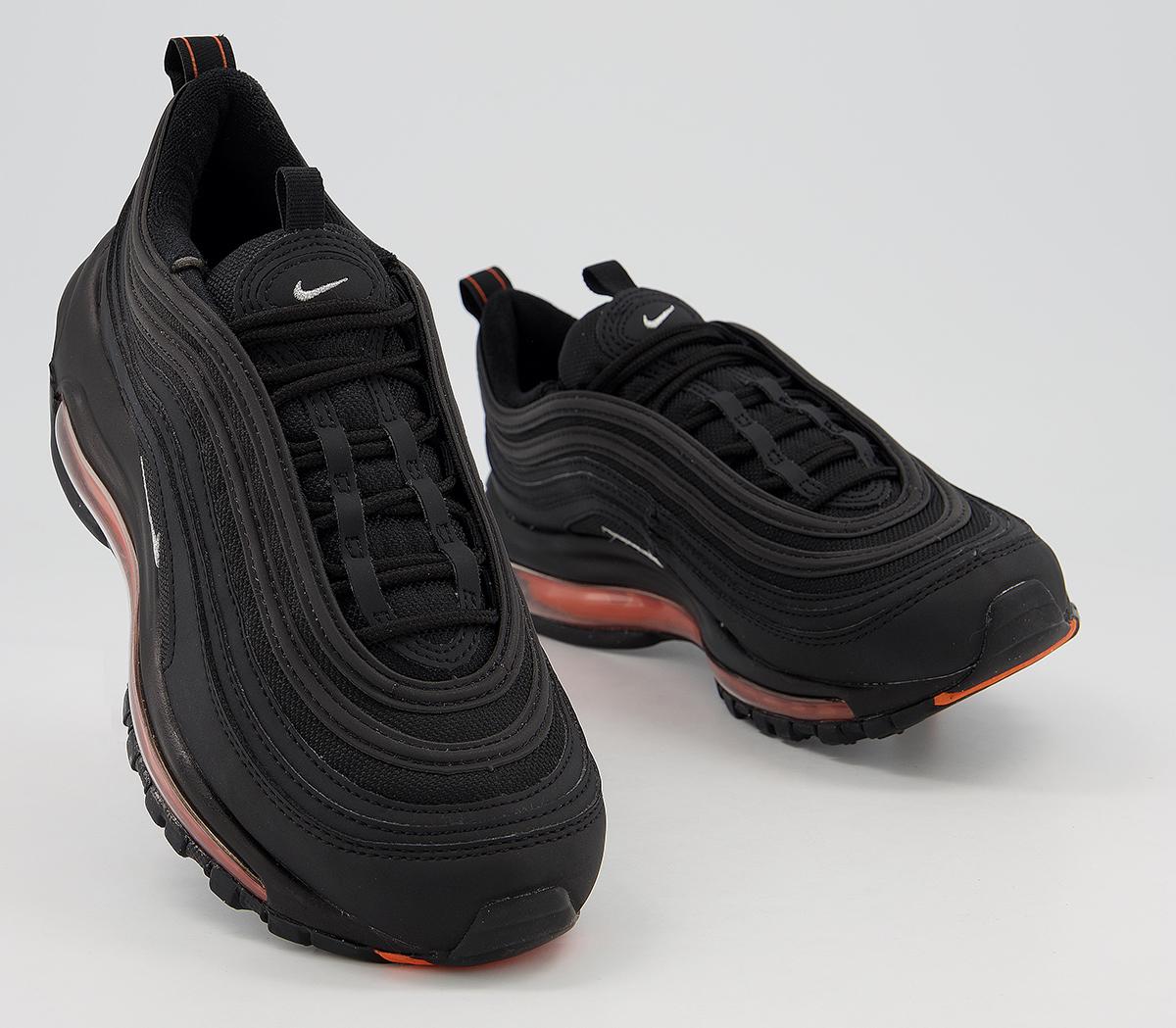 Nike Air Max 97 Gs Black Metallic Silver Total Orange Unisex