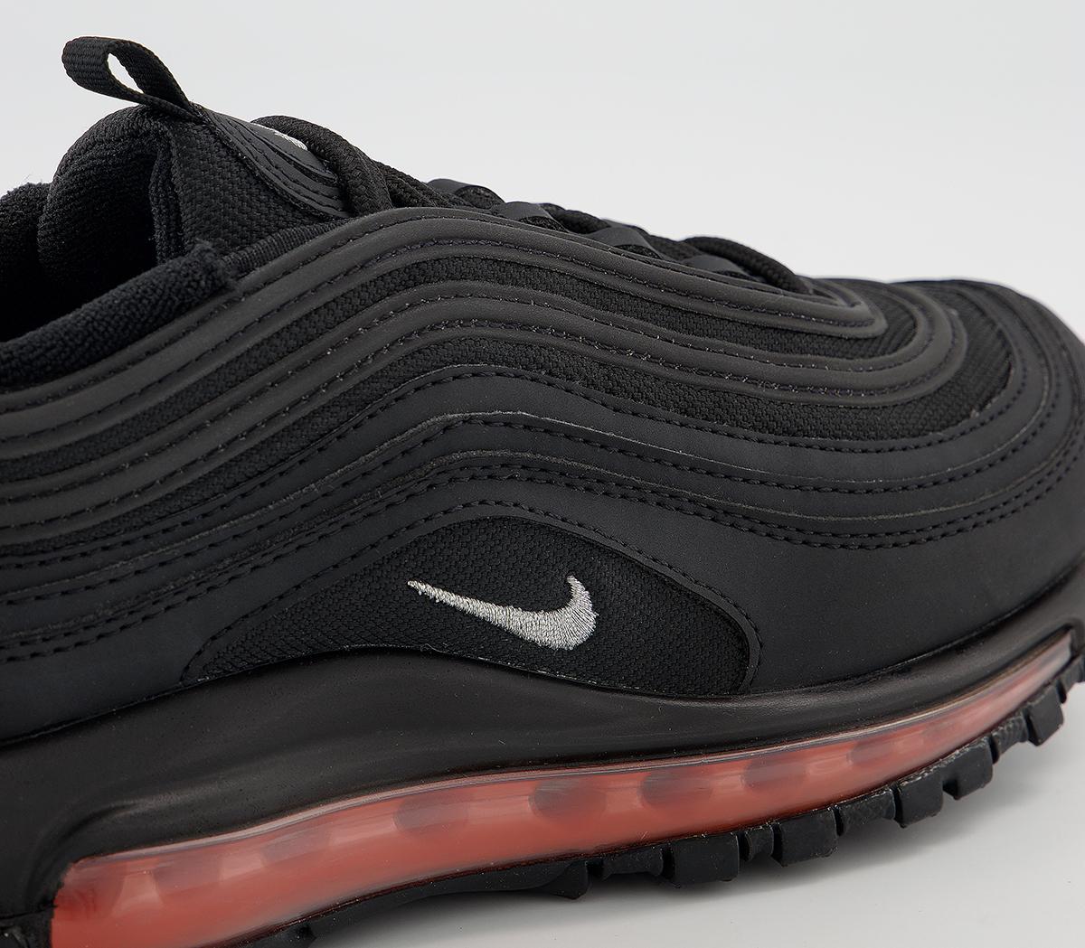 NikeAir Max 97 Gs TrainersBlack Metallic Silver Total Orange