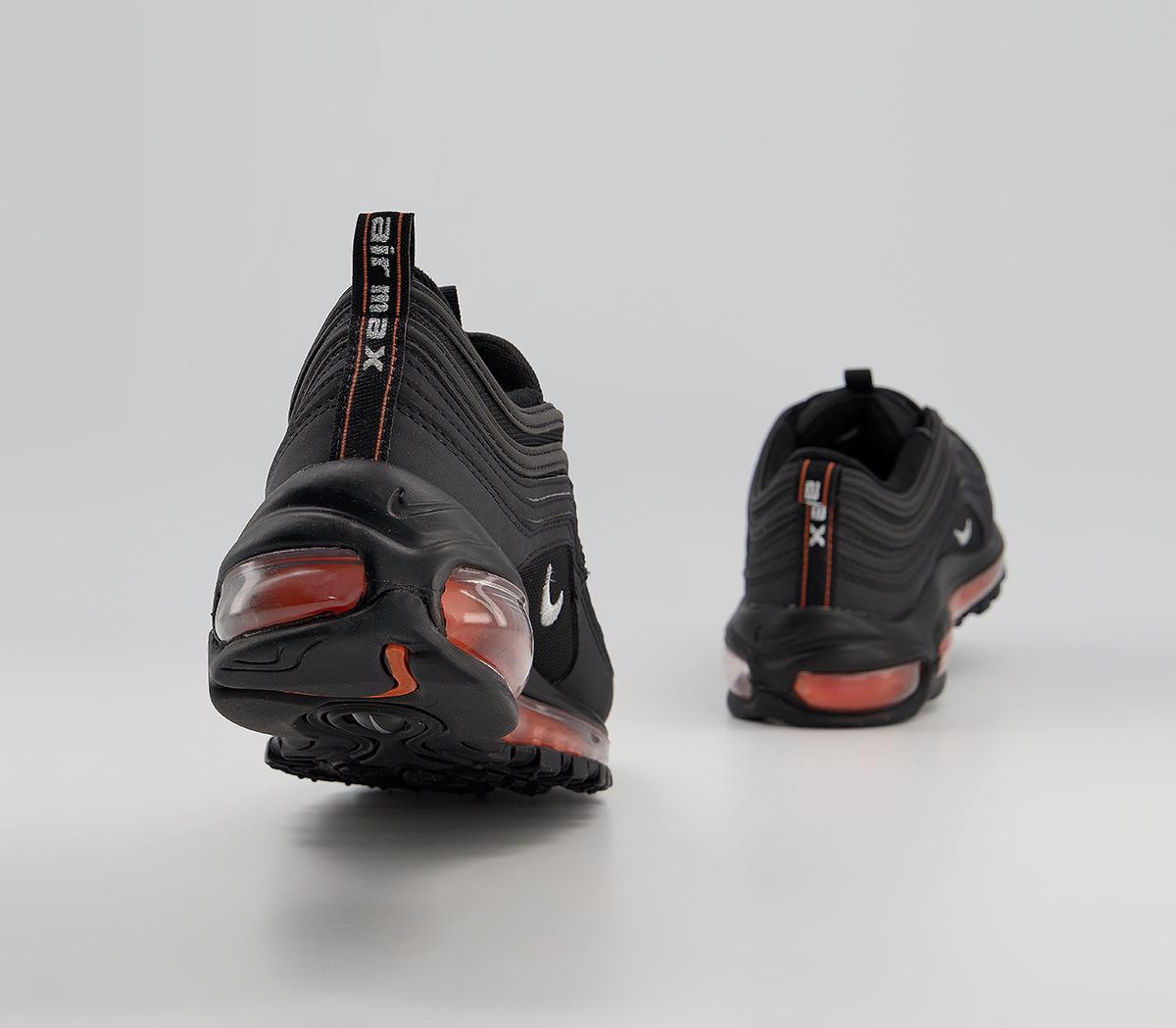NikeAir Max 97 Gs TrainersBlack Metallic Silver Total Orange