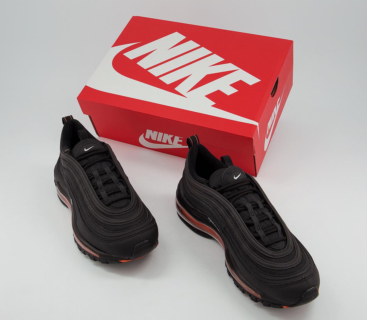 NikeAir Max 97 Gs TrainersBlack Metallic Silver Total Orange