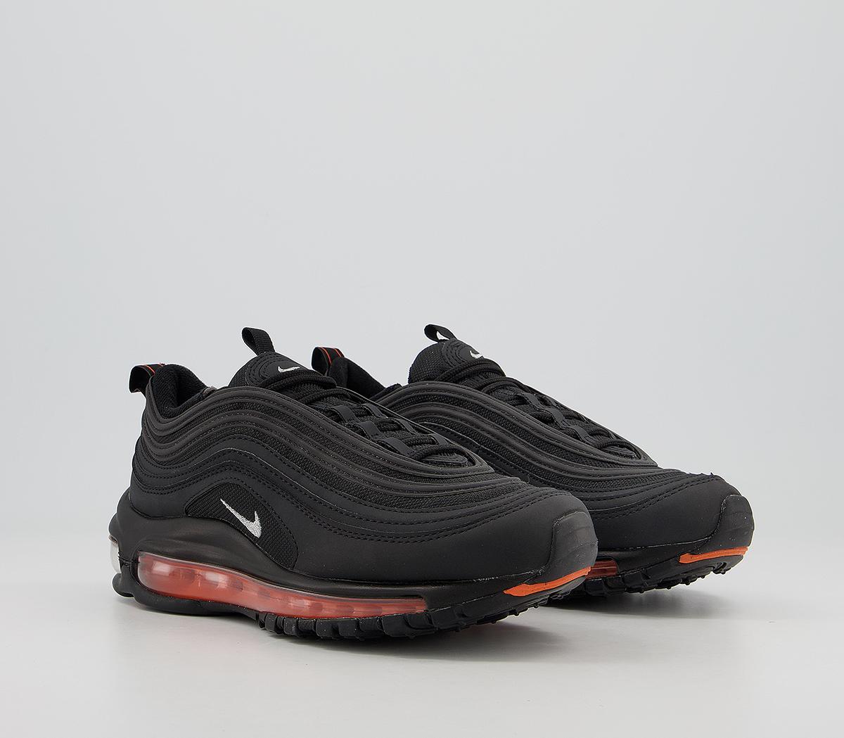 Nike Air Max 97 Gs Black Metallic Silver Total Orange Unisex