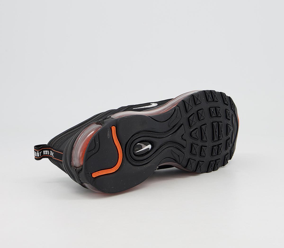 NikeAir Max 97 Gs TrainersBlack Metallic Silver Total Orange