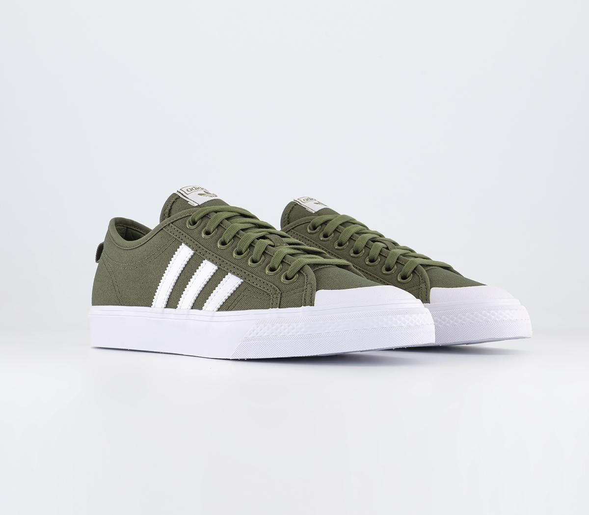 adidasNizza TrainersOlive Strata White White