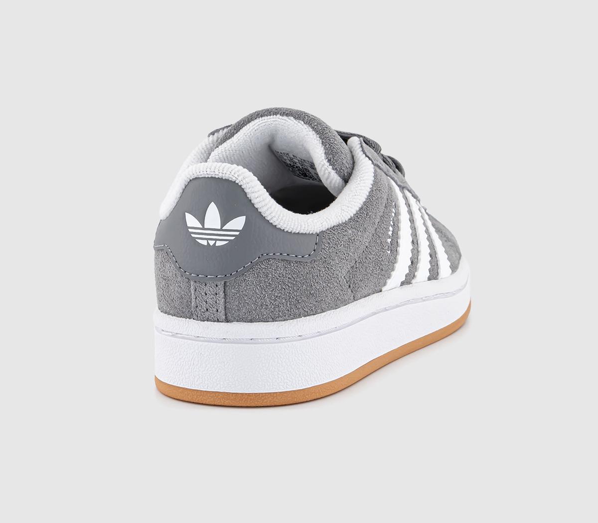 adidas Campus Kids Trainers Grey White Gum - Unisex