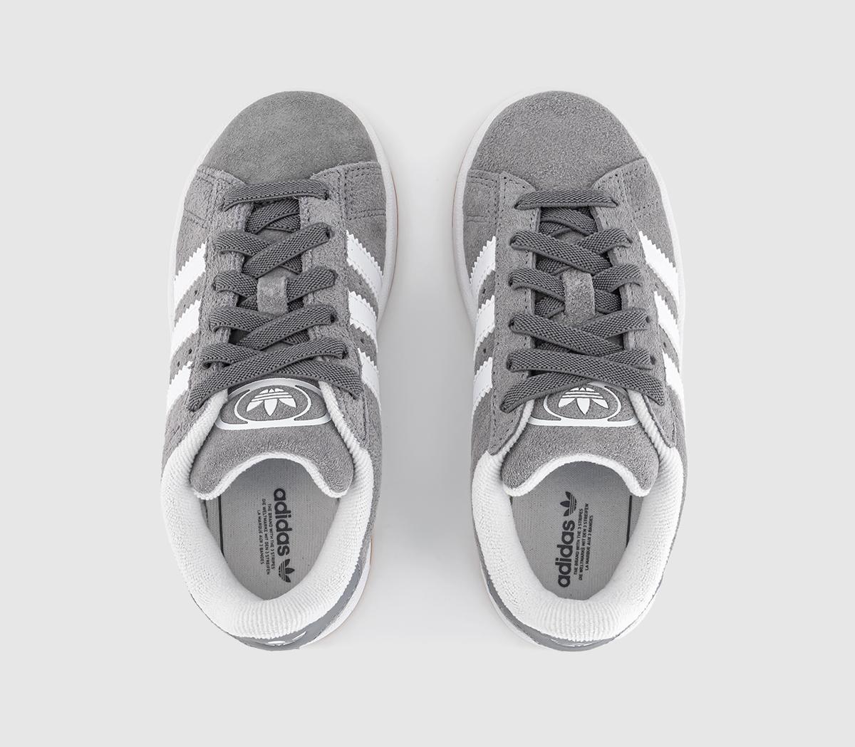 adidas Campus Kids Trainers Grey White Gum - Unisex