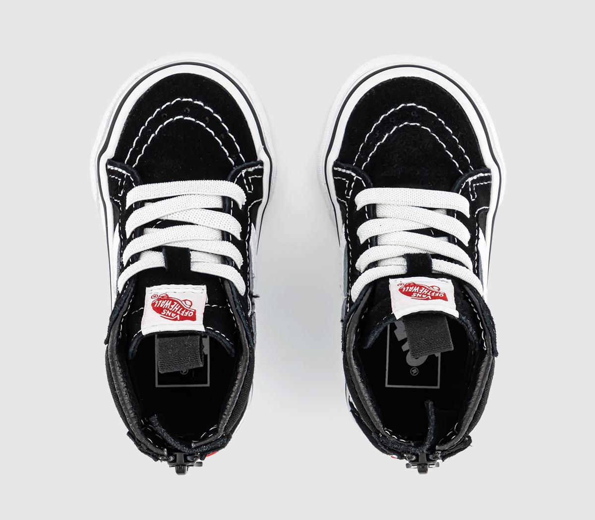 VansSk8 Hi Zip Toddler TrainersBlack White