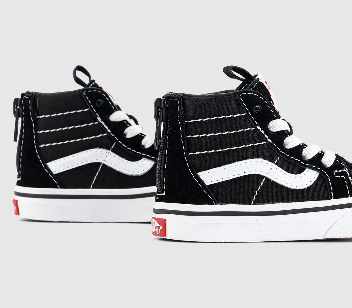 VansSk8 Hi Zip Toddler TrainersBlack White