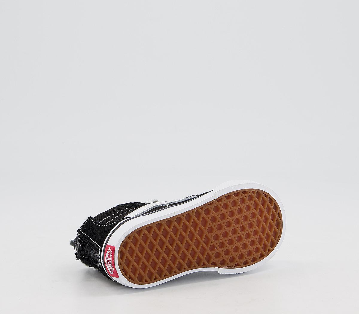 VansSk8 Hi Zip Toddler TrainersBlack White
