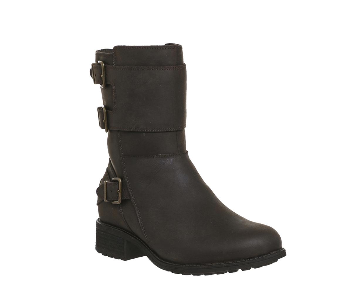 UGG Wilcox Mid Boot Stout Leather Women's Ankle Boots