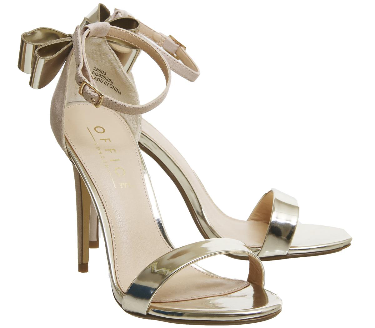 OFFICEHarriet Bow High HeelsNude And Gold