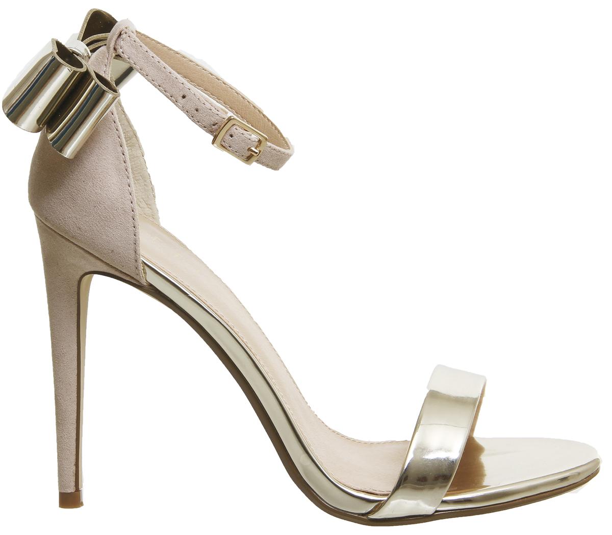 OFFICE Harriet Bow High Heels Nude And Gold - High Heels