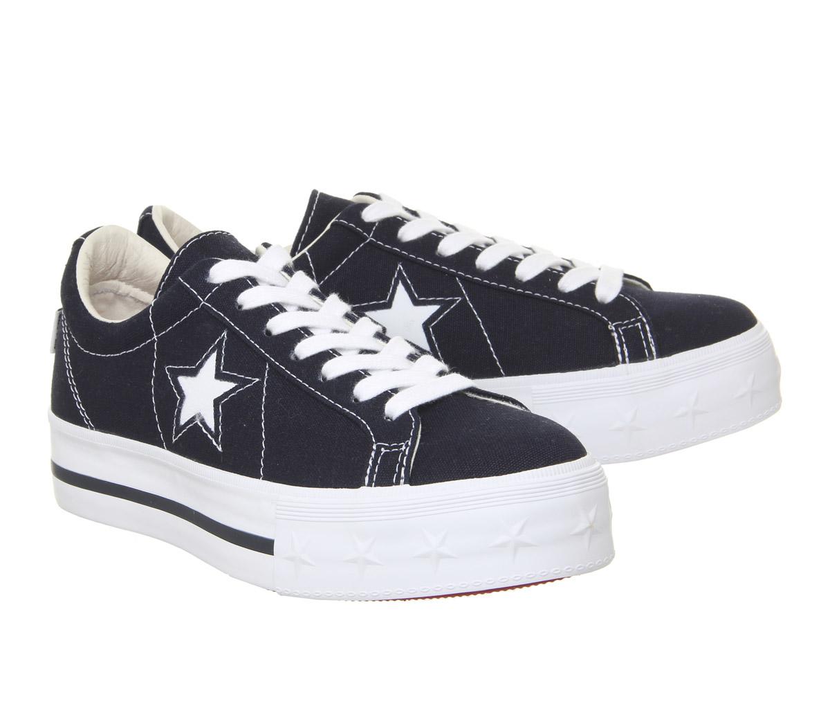 ConverseOne Star Platform HeelsDark Obsidian White