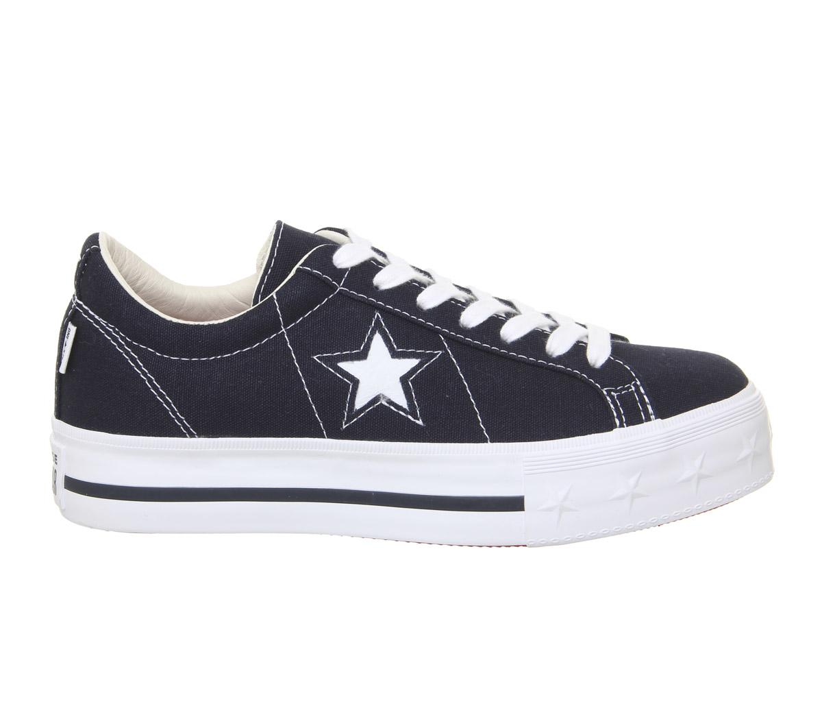 ConverseOne Star Platform HeelsDark Obsidian White