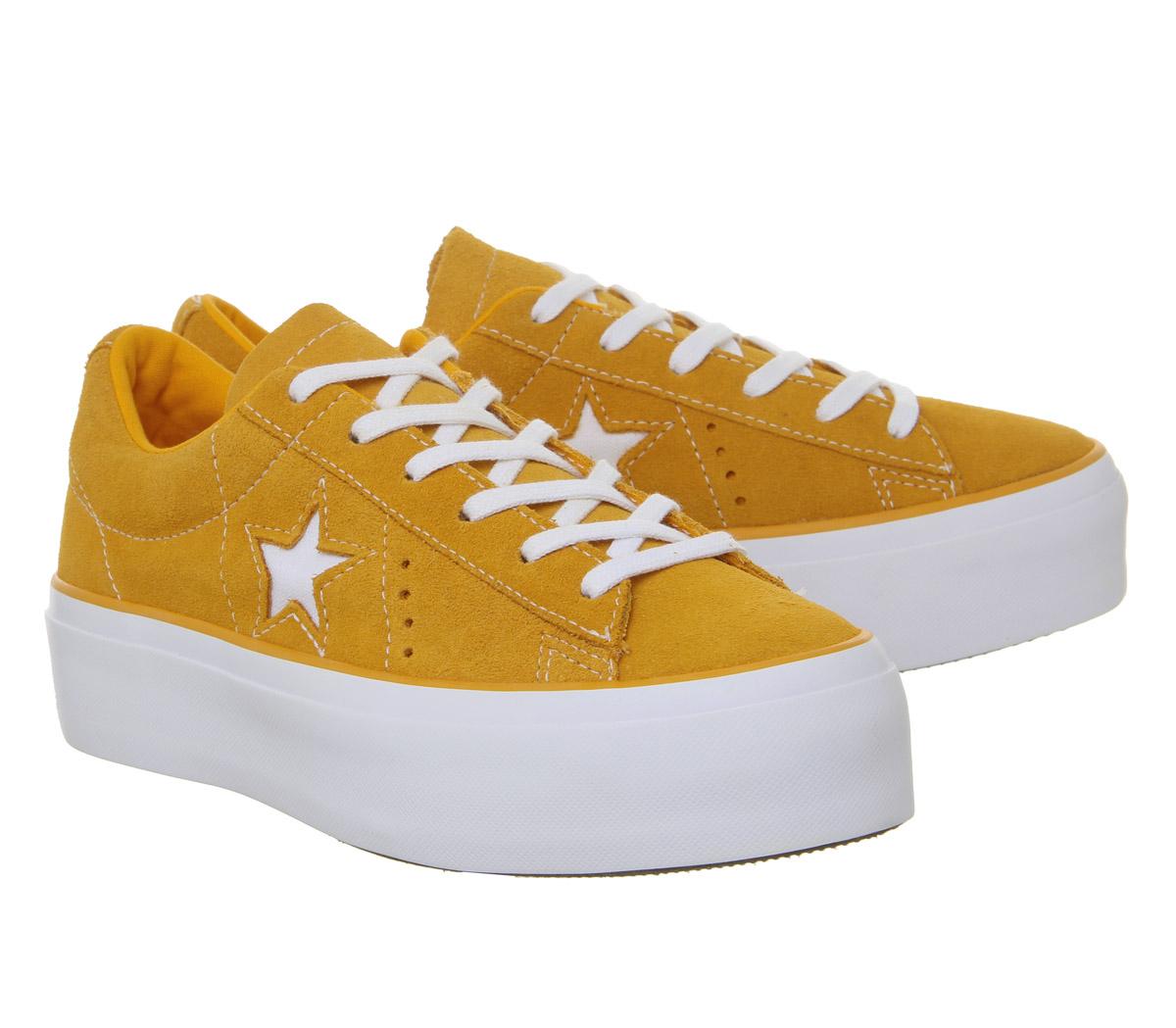 Converse One Star Platform Trainers Field Orange White Women's Trainers