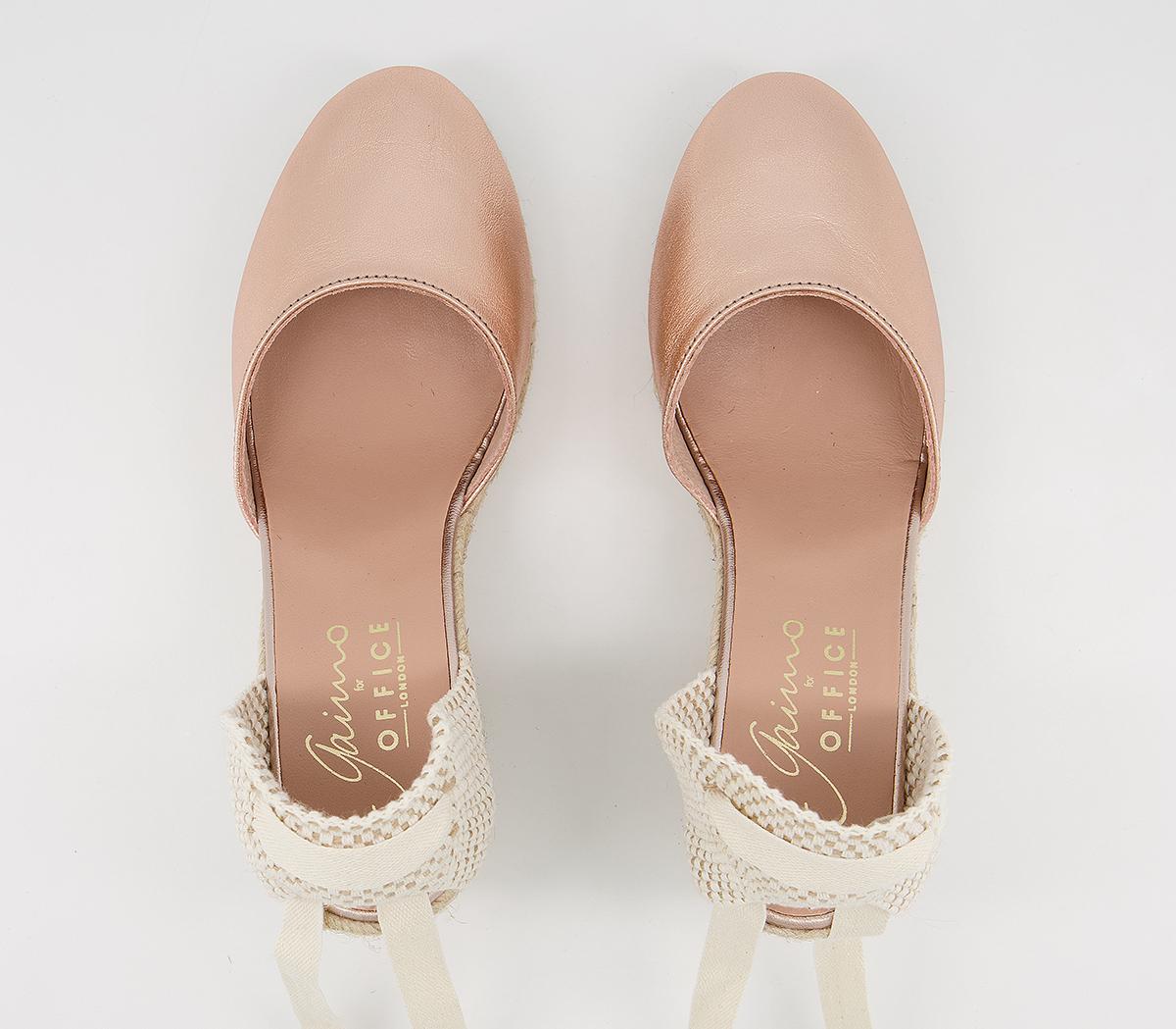 Gaimo for OFFICEAnkle Wrap WedgesRose Gold
