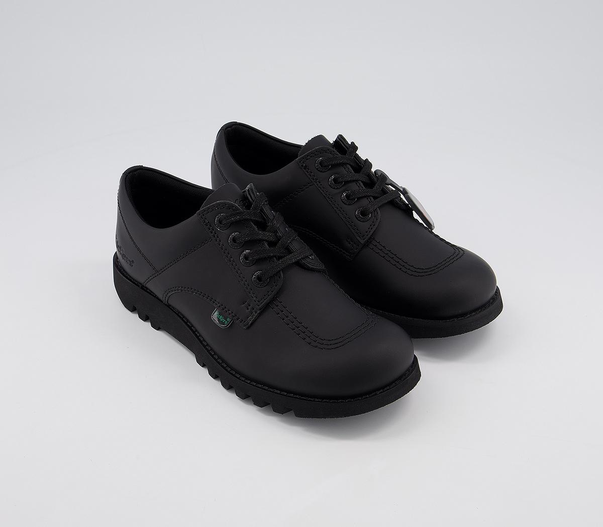 KickersKick Lo Junior ShoesBlack Leather