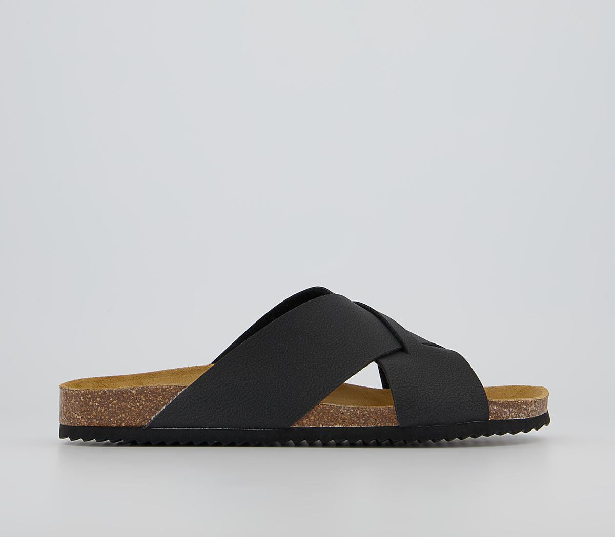 OfficeFiji Cross Strap Sandals OfficeFiji Cross Strap SandalsBlack