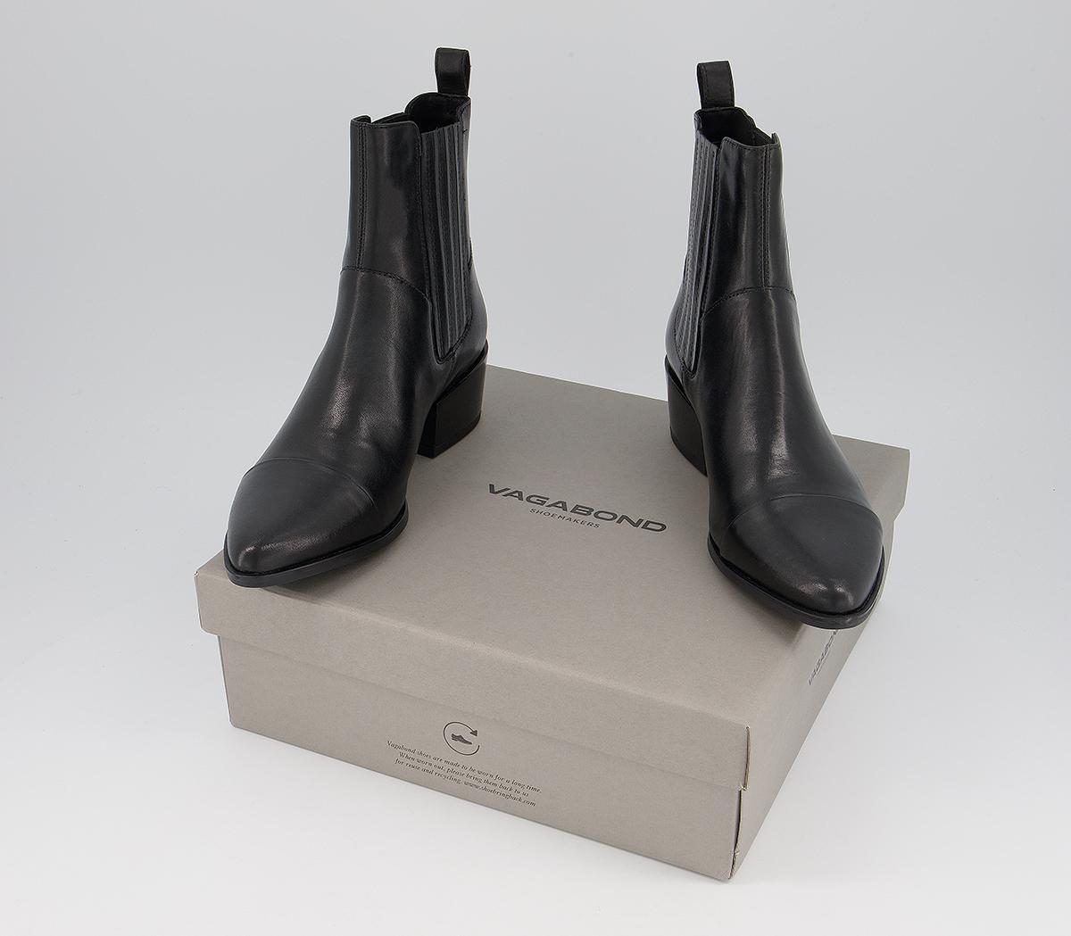 Vagabond Shoemakers Marja Chelsea Boots Black Leather - Women's Ankle Boots