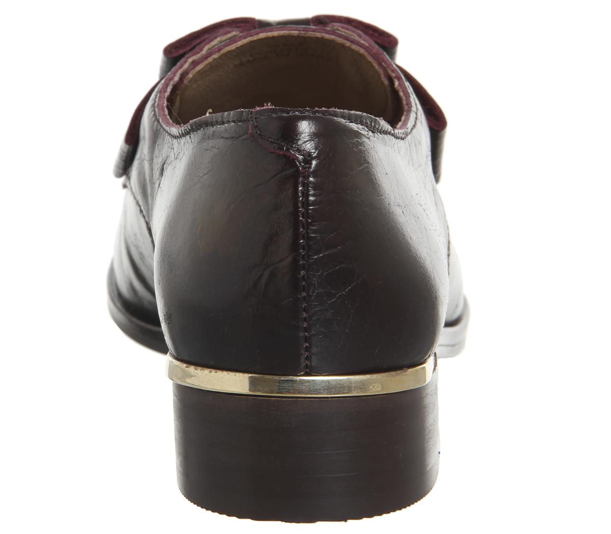 OFFICEFlexa Slip On With BowBurgundy Groucho Leather With Heel Clip