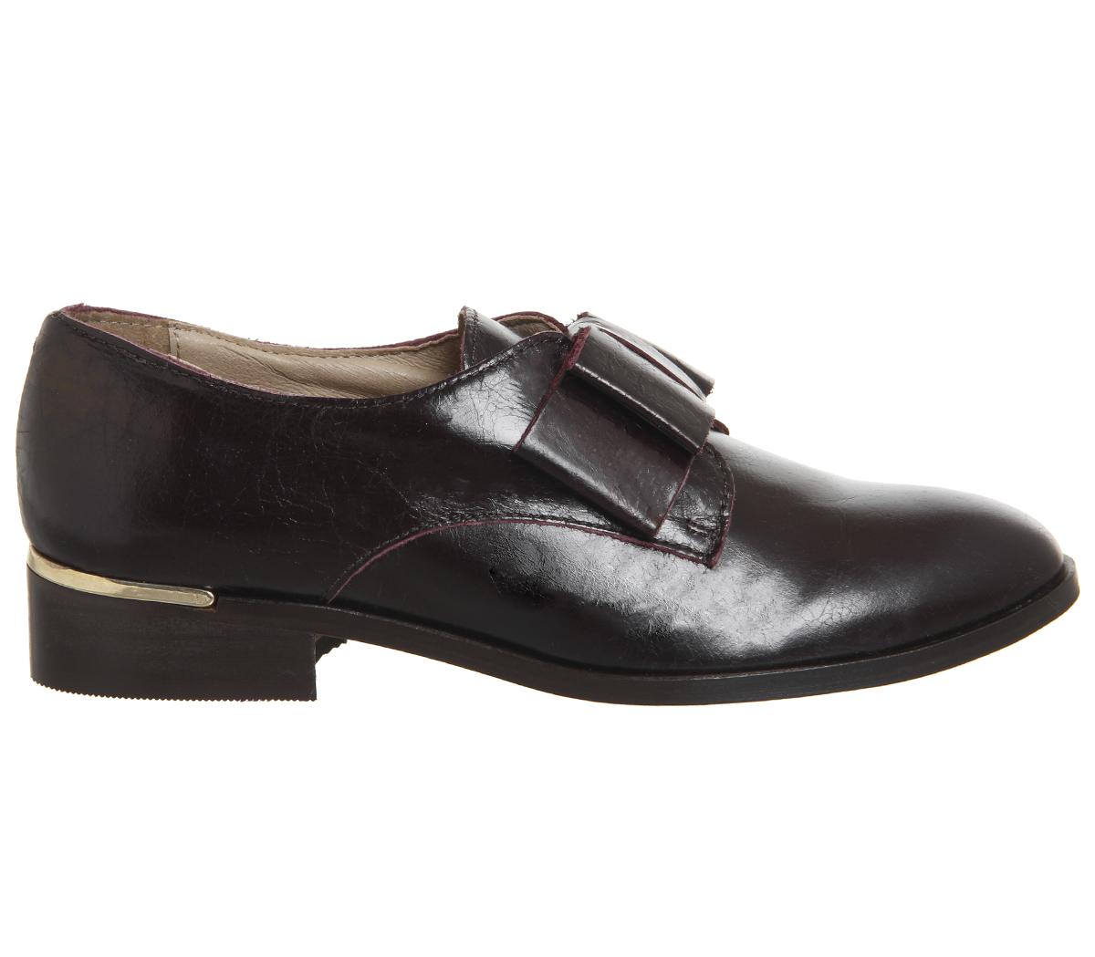 OFFICEFlexa Slip On With BowBurgundy Groucho Leather With Heel Clip