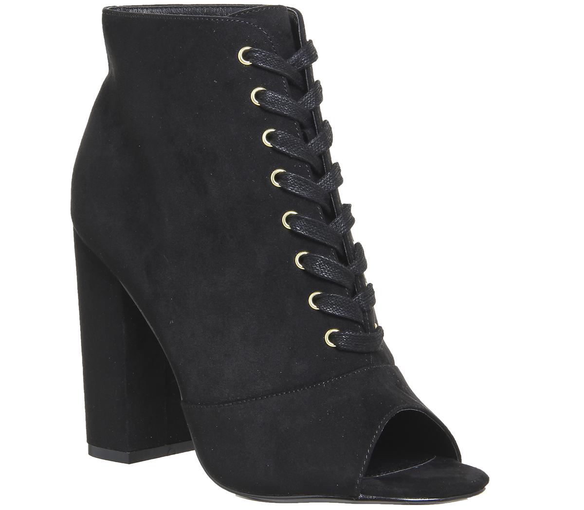 OFFICEAntoinette- Satin Peep Lace UpBlack