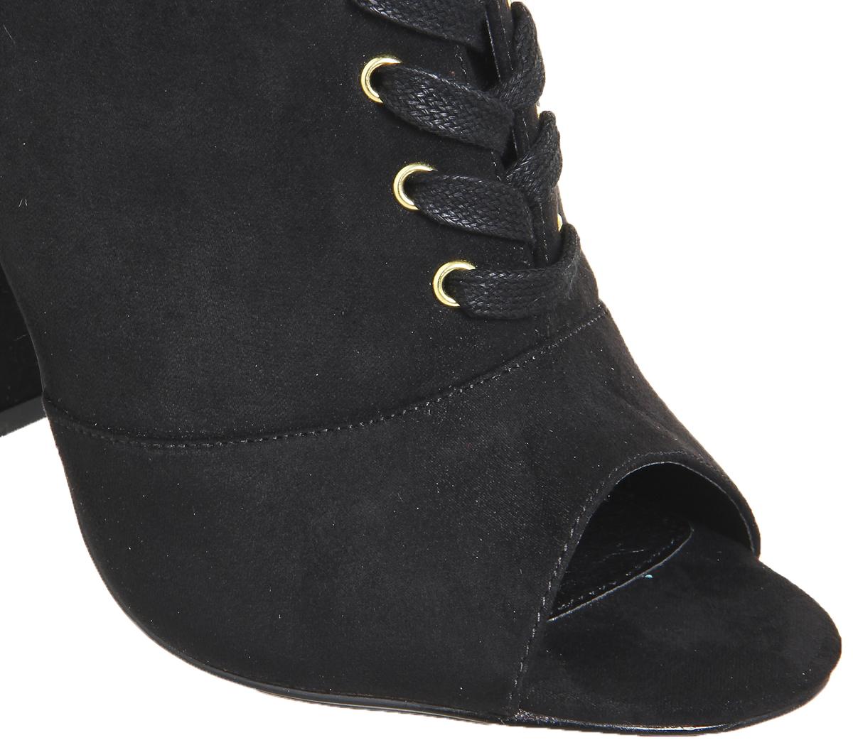 OFFICEAntoinette- Satin Peep Lace UpBlack