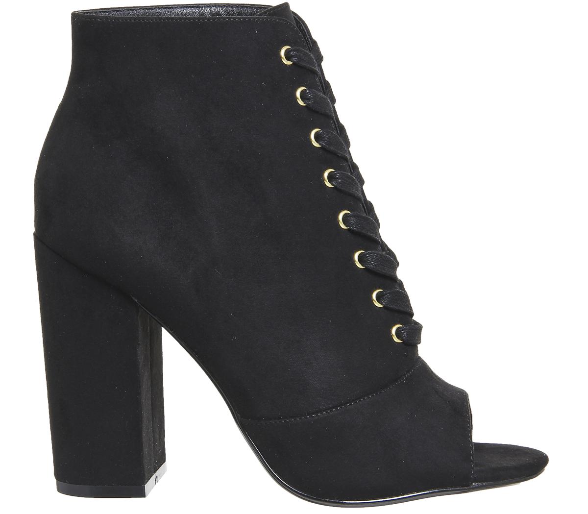 OFFICEAntoinette- Satin Peep Lace UpBlack