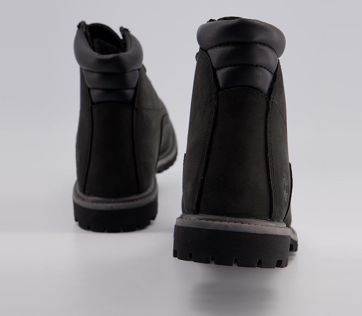 Timberland Waterville 6 inch Boots Black Nubuck - Women's Ankle Boots