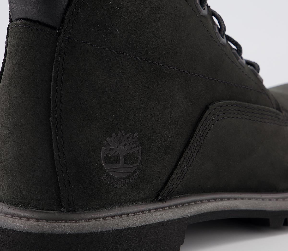 Timberland Waterville 6 inch Boots Black Nubuck - Women's Ankle Boots