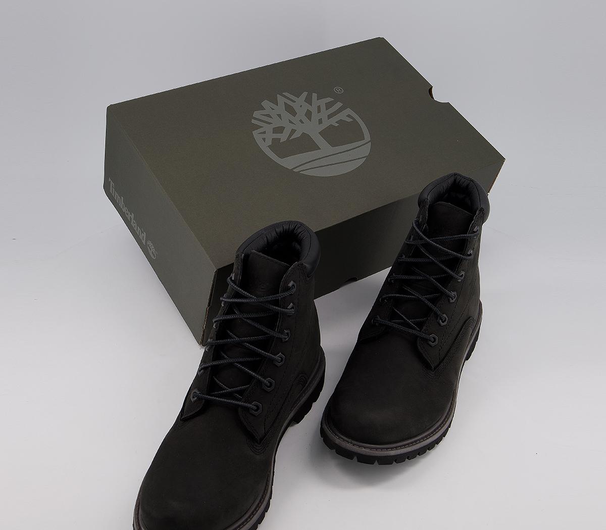 Timberland Waterville 6 inch Boots Black Nubuck - Women's Ankle Boots